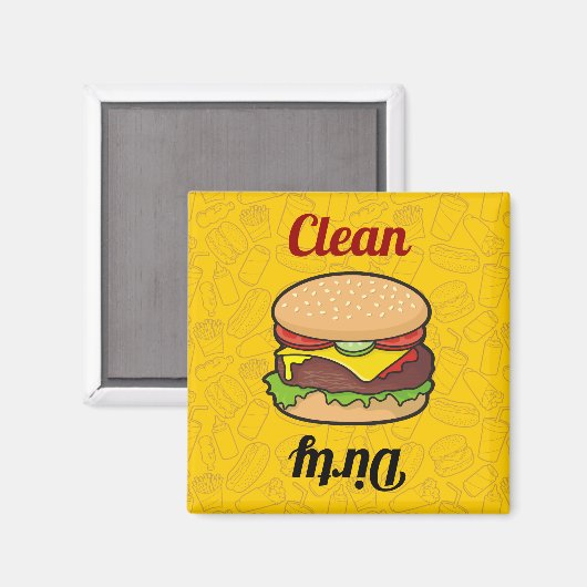 Cheeseburger Dishwasher Magnet Magneet (Voorkant / Achterkant)