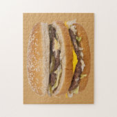Cheeseburger dubbel fastfood legpuzzel (Verticaal)