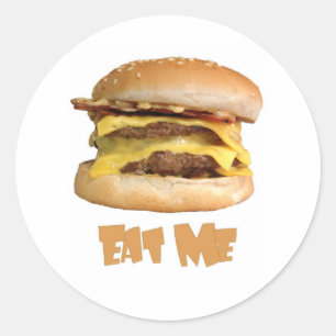 Cheeseburger - Eet me op Ronde Sticker
