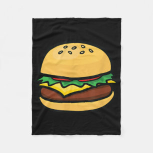 Cheeseburger Emoticon Hamburger Cheese BBQ Fleece Deken