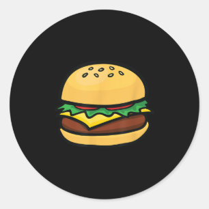 Cheeseburger Emoticon Hamburger Cheese BBQ Ronde Sticker