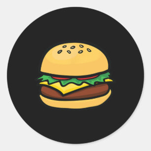Cheeseburger Emoticon Hamburger Kaas Bbq  Ronde Sticker