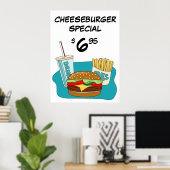 Cheeseburger en friet speciaal poster (Thuiskantoor)