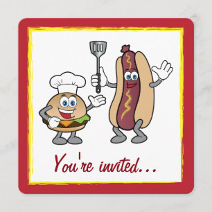Cheeseburger en Hot Dog Cook-Out Kaart