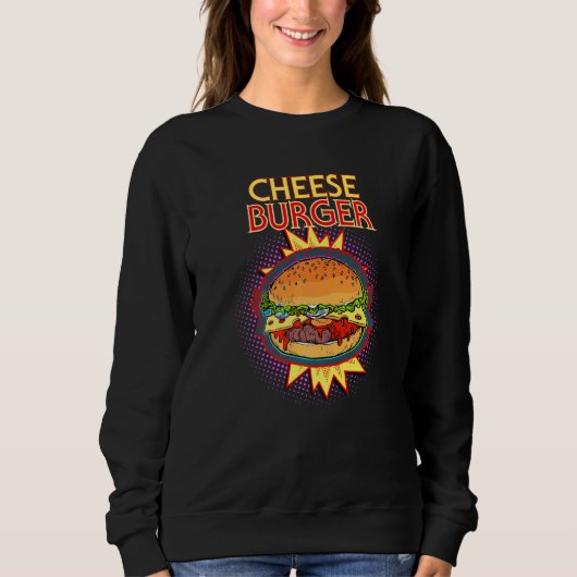 Cheeseburger French Fry Hamburger Food Flash Trui (Voorkant)