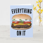 CHEESEBURGER FUNNY HAMBURGER CARTE D'ANNIVERSAIRE (Fleur jaune)