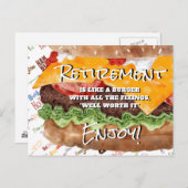 Cheeseburger Funny Retirement Briefkaart (Voorkant / Achterkant)