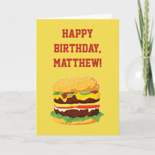 Cheeseburger Gepersonaliseerde Verjaardag Kaart in