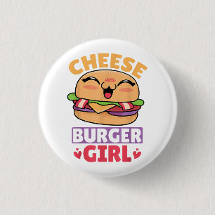 Cheeseburger Girl, Hamburger Women en Cheeseburge Ronde Button 3,2 Cm