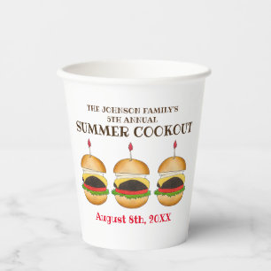 Cheeseburger hamburger burger picknick barbecue BB Papieren Bekers