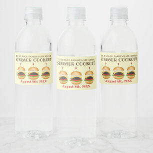 Cheeseburger hamburger burger picknick barbecue BB Waterfles Etiket