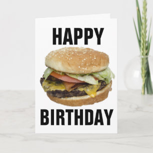 CHEESEBURGER HAPPY BIRTHDAY WENSKAARTEN KAART
