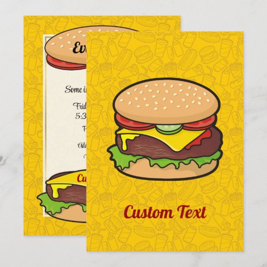 Cheeseburger Kaart (Voorkant / Achterkant)