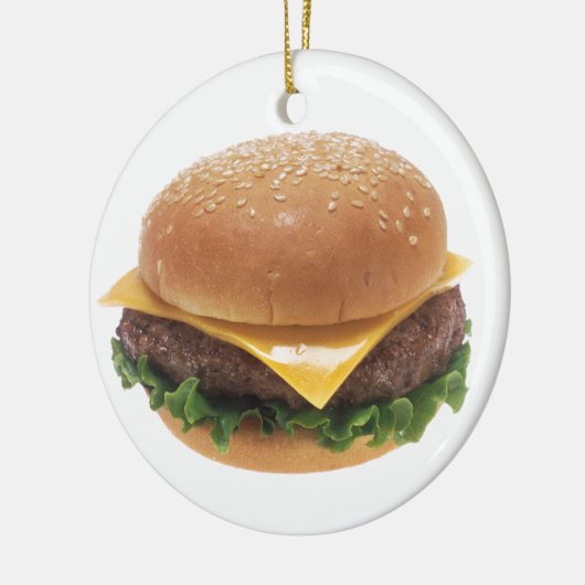 Cheeseburger Keramisch Ornament (Links)