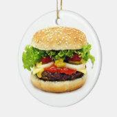 Cheeseburger Keramisch Ornament (Links)