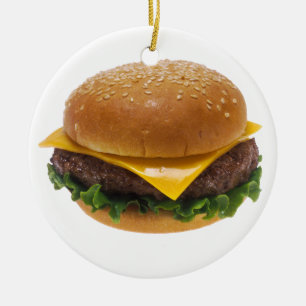 Cheeseburger Keramisch Ornament