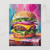 Cheeseburger Kleurrijke Moderne Abstracte Kunst Briefkaart (Voorkant)