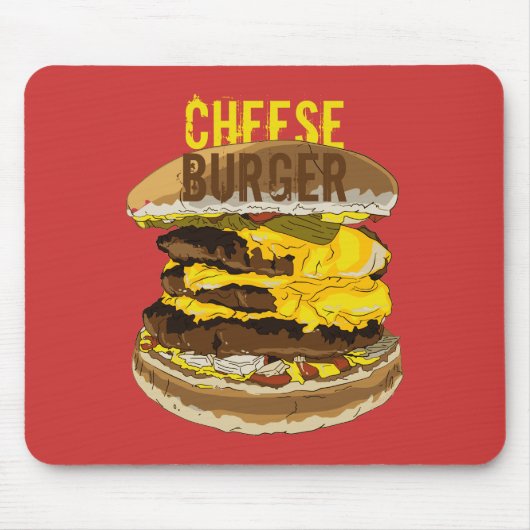 Cheeseburger Mousepad Muismat (Voorkant)