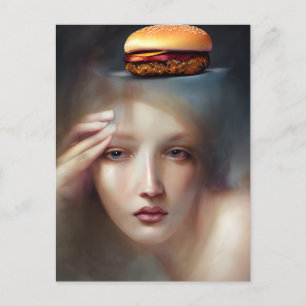 Cheeseburger op mijn gedachten briefkaart