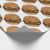 Cheeseburger op sesamzaad bun cadeaupapier (Hoek)