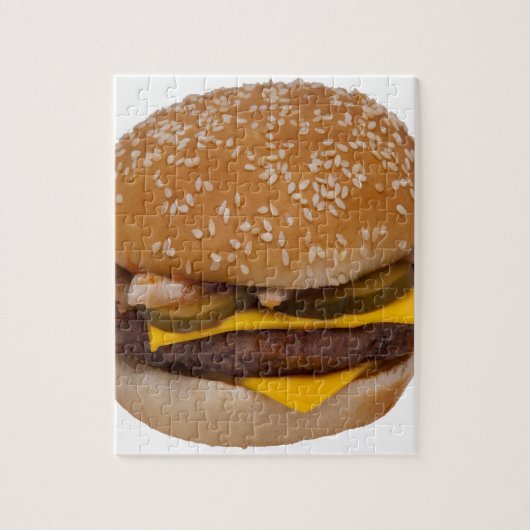 Cheeseburger op sesamzaad bun legpuzzel (Verticaal)