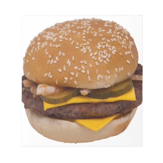 Cheeseburger op sesamzaad bun notitieblok (Voorkant)