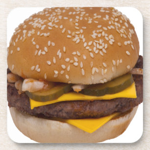 Cheeseburger op sesamzaad bun onderzetter