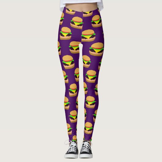 Cheeseburger Pattern Leggings (Devant)