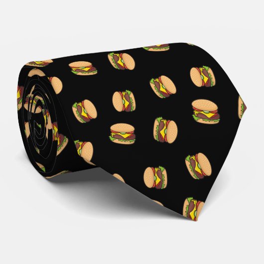 Cheeseburger Pattern Stropdas (Opgerold)