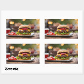 Cheeseburger Rechthoekige Sticker (Vel)