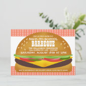 Cheeseburger Retour à l'école Barbeque Invitation (Debout devant)