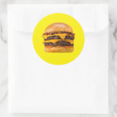Cheeseburger Ronde Sticker (Tas)