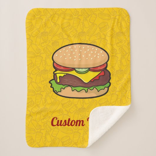 Cheeseburger Sherpa Blanket Deken (Voorkant)