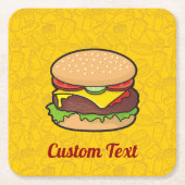 Cheeseburger Square Paper Onderzetter (Voorkant)