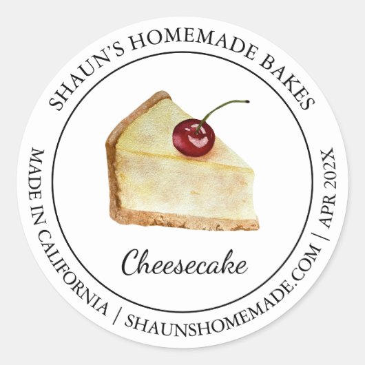 Cheesecake Dessert Baking Modern label (Voorkant)