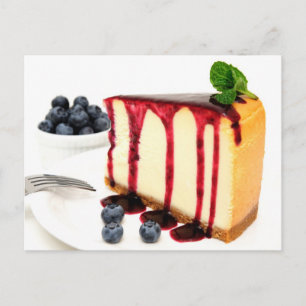 Cheesecake en Blauwe bessen Briefkaart