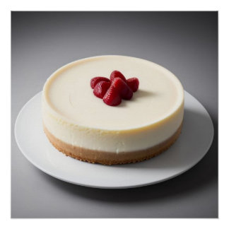 Cheesecake met aardbeien op Top Perfect Poster