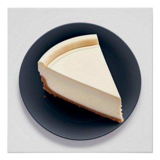 Cheesecake met een donkere cirkel achtergrond perfect poster (Voorkant)