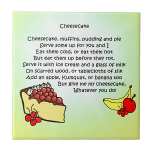 Cheesecake Poem Tegeltje