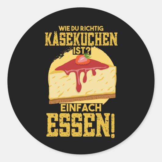 Cheesecake Quark Cake Kaasgeschenk Ronde Sticker (Voorkant)