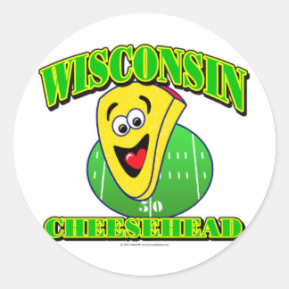 CheeseHead-Cartoon Ronde Sticker