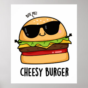 Cheesy Burger Grappige Voedsel Puns Poster