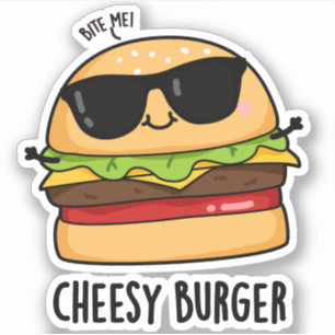 Cheesy Burger Grappige Voedsel Puns Sticker
