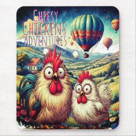 "Cheesy Chicken Balloon Adventure" Mouse Pad Muismat