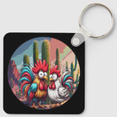 "Cheesy Chicken Desert Adventure" Aluminum  Sleutelhanger (Achterkant)