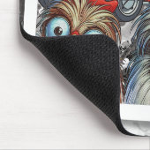 "Cheesy Chicken Selfies" Hot Rod Mouse Pad Muismat (Hoek)