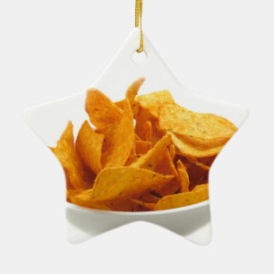 Cheesy chips, sierbloem keramisch ornament