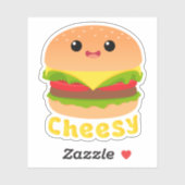 Cheesy Cute Burger Fromage Burger Sticker Foie St. (Feuille)