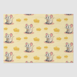 Cheesy Delights: Schattigee Muis met Sokken kaas Tissuepapier