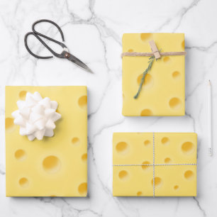 Cheesy Gift Wrap Collectie Realistic Holey Cheese Inpakpapier Vel
